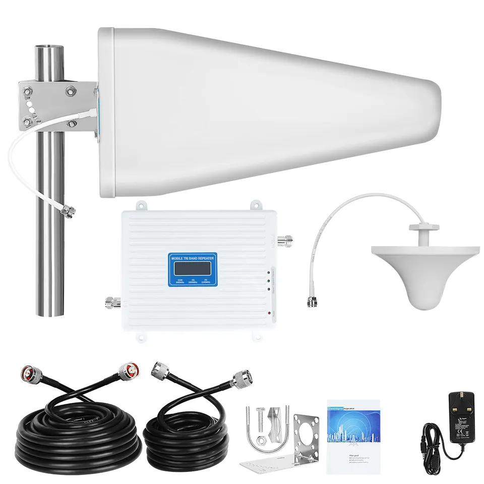 GSM900 DCS1800 WCDMA2100 2G/3G/4G/5G Cell Phone Signal Booster, Signal Repeater, Family Set Mobile Phone Signal Amplifier